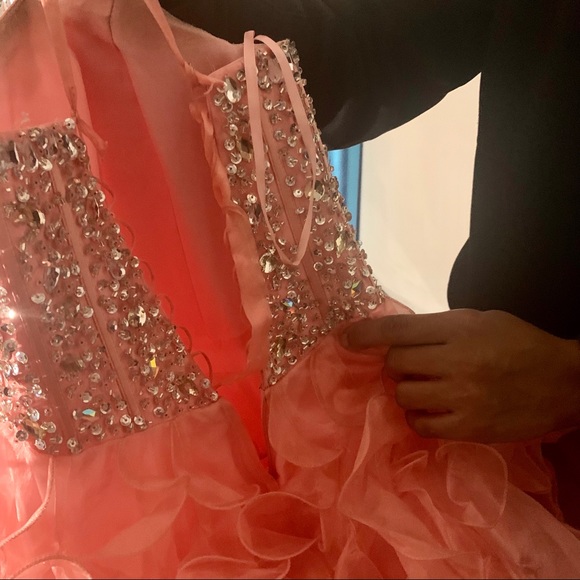 Pink hand beaded ,hand made,beautiful ball gown. - Picture 7 of 8